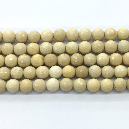 CJP75 River Stone Jasper Beads Faceted Round 10mm 15.5" Strand