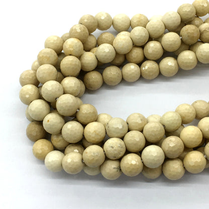 CJP75 River Stone Jasper Beads Faceted Round 10mm 15.5" Strand