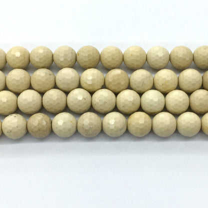 CJP76 River Stone Jasper Beads Faceted Round 12mm 15.5" Strand