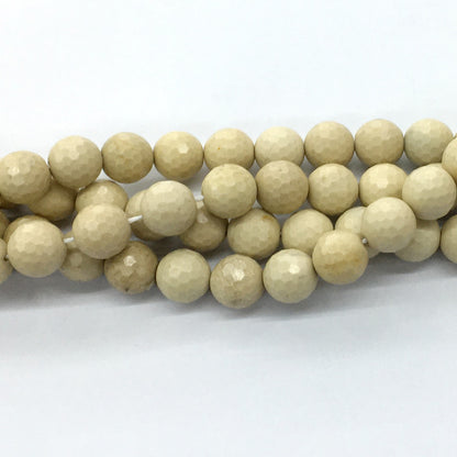 CJP76 River Stone Jasper Beads Faceted Round 12mm 15.5" Strand