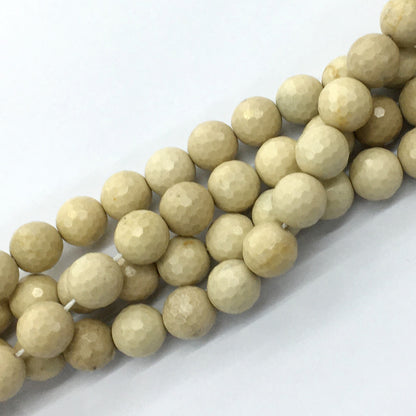 CJP76 River Stone Jasper Beads Faceted Round 12mm 15.5" Strand