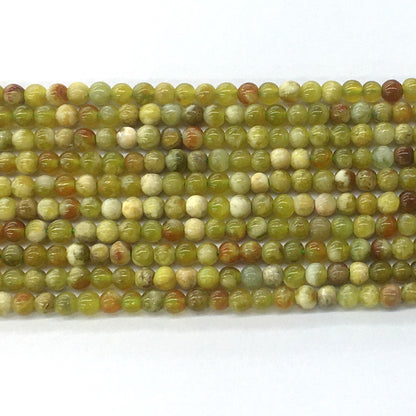 CJP80 Green Serpentine Jasper Beads Smooth Round 4mm 15.5" Strand