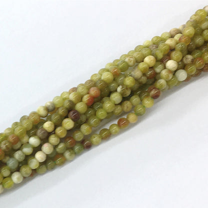 CJP80 Green Serpentine Jasper Beads Smooth Round 4mm 15.5" Strand