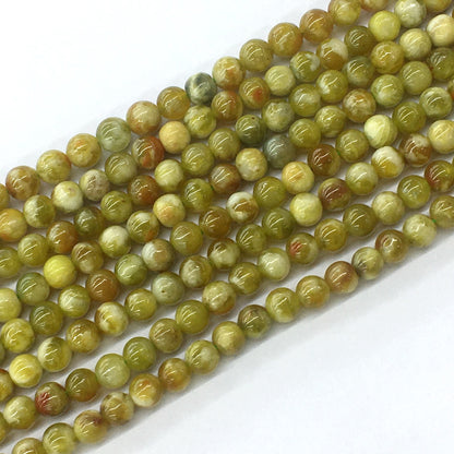 CJP81 Green Serpentine Jasper Beads Smooth Round 6mm 15.5" Strand