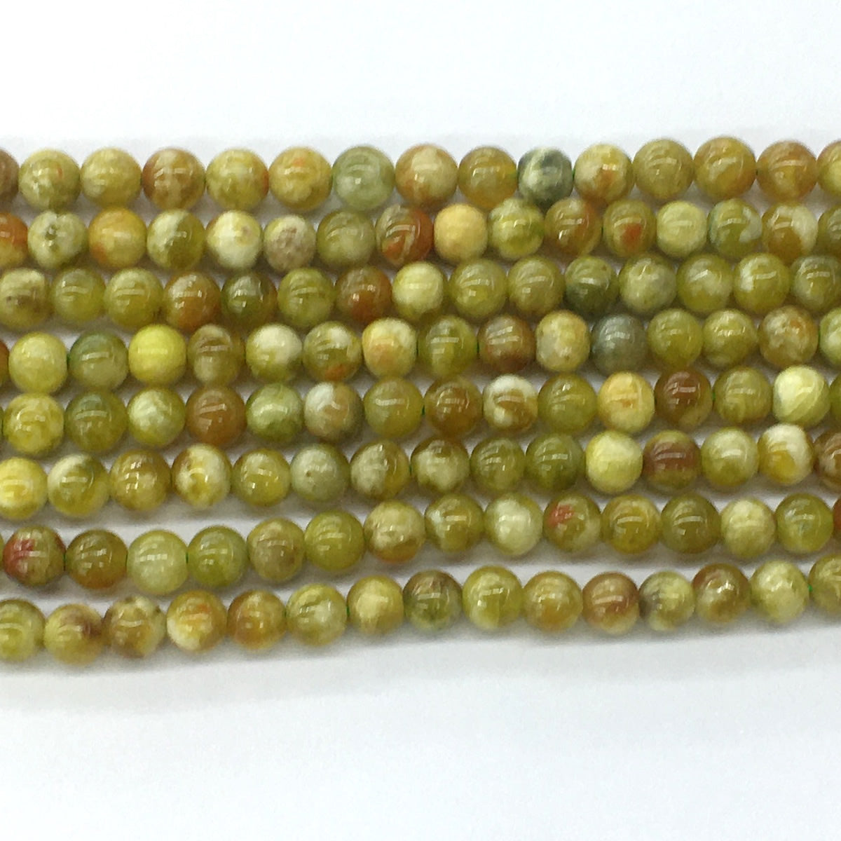 CJP81 Green Serpentine Jasper Beads Smooth Round 6mm 15.5" Strand