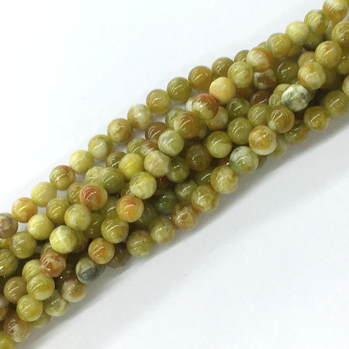 CJP81 Green Serpentine Jasper Beads Smooth Round 6mm 15.5" Strand