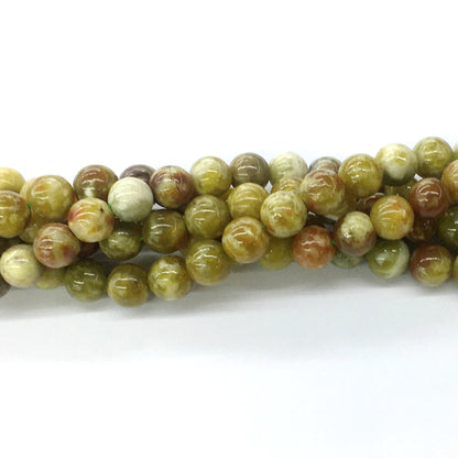 CJP83 Green Serpentine Jasper Beads Smooth Round 10mm 15.5" Strand