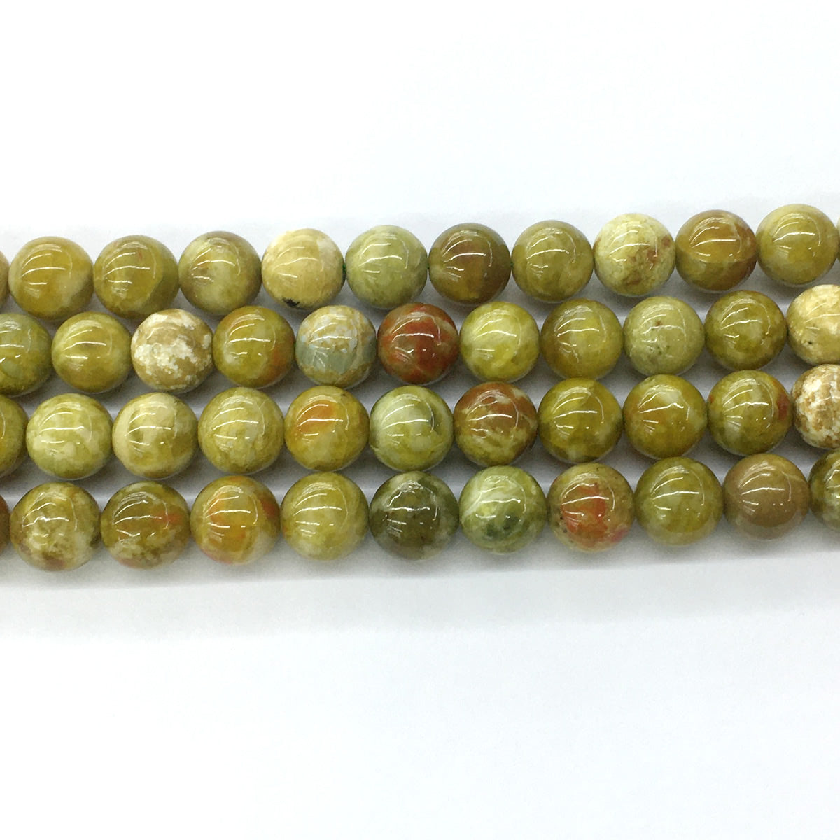 CJP84 Green Serpentine Jasper Beads Smooth Round 12mm 15.5" Strand