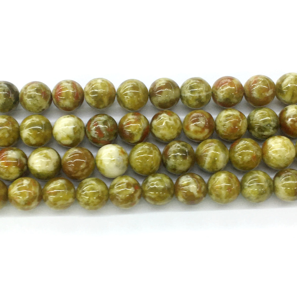 CJP85 Green Serpentine Jasper Beads Smooth Round 14mm 15.5" Strand