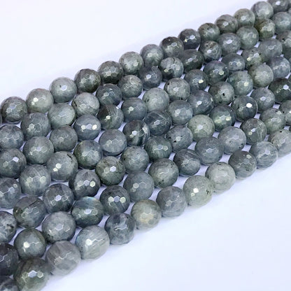 CLB04 Labradorite Gemstone Beads Faceted Round 10mm 15" Strand