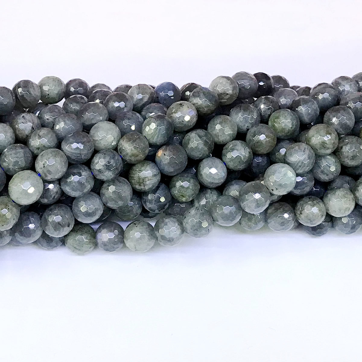 CLB04 Labradorite Gemstone Beads Faceted Round 10mm 15" Strand