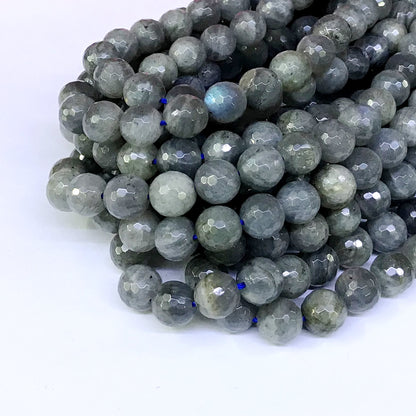 CLB04 Labradorite Gemstone Beads Faceted Round 10mm 15" Strand