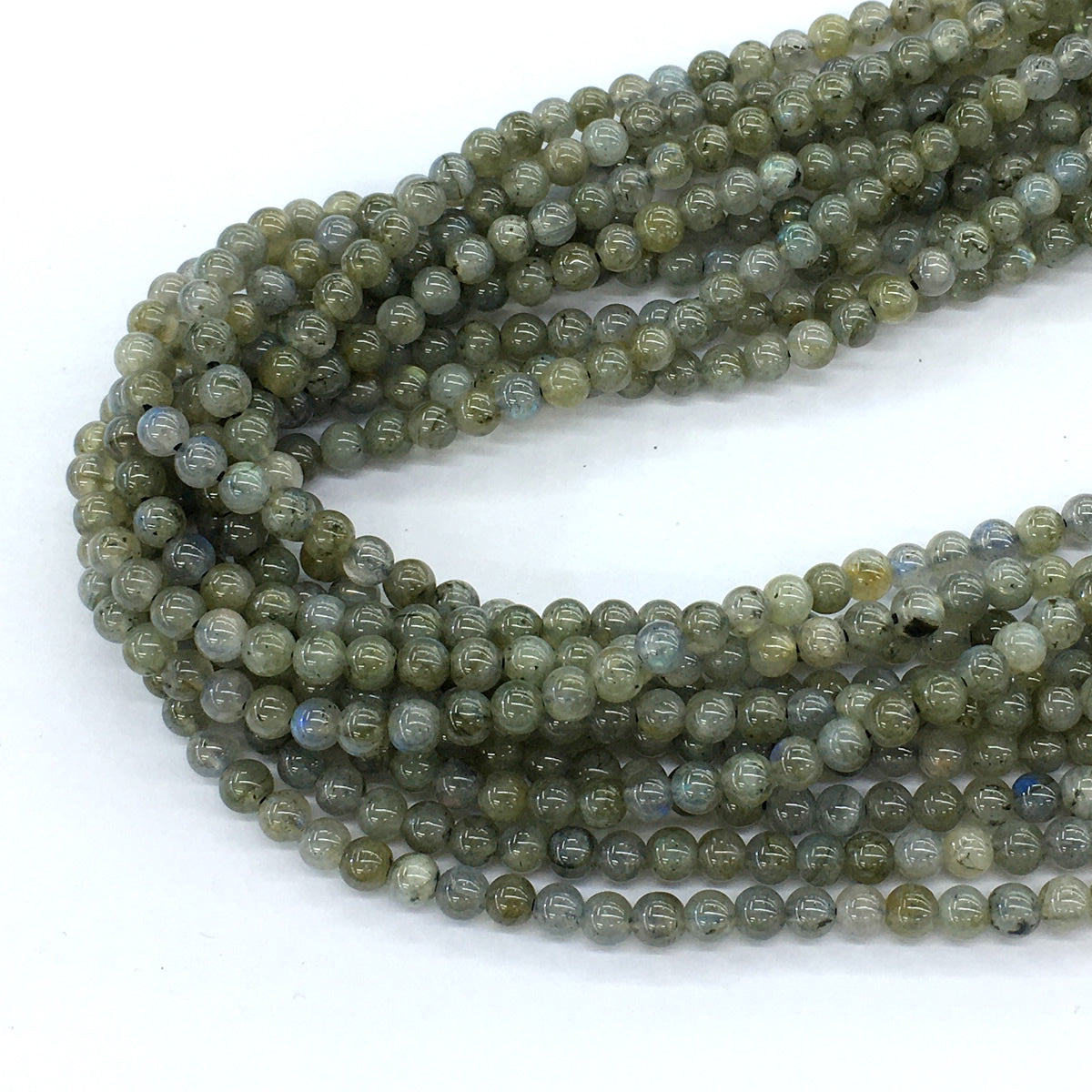 CLB06 Labradorite Gemstone Beads Smooth Round 4mm 15.5" Strand