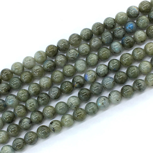 CLB08 Labradorite Gemstone Beads Smooth Round 8mm 15.5" Strand