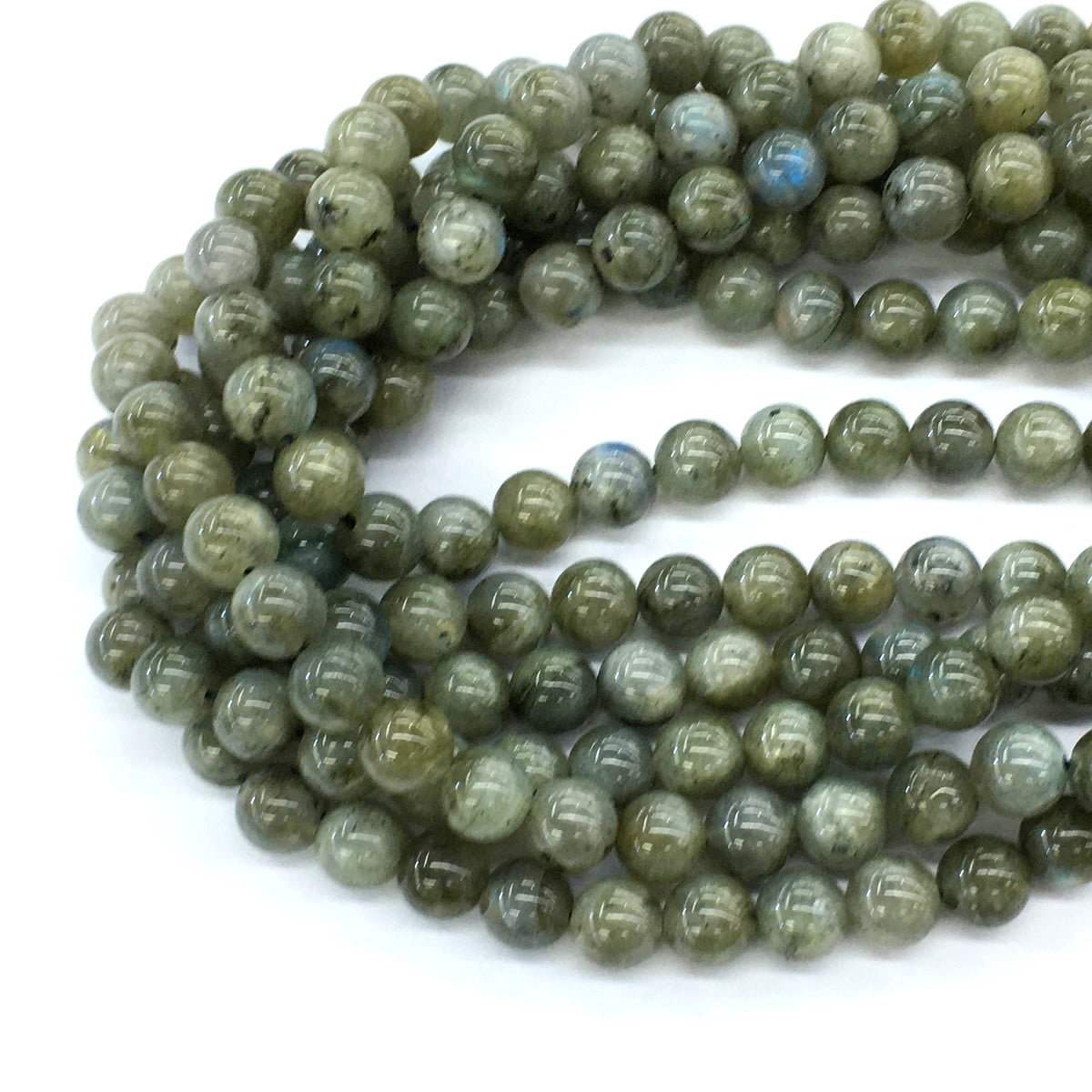 CLB08 Labradorite Gemstone Beads Smooth Round 8mm 15.5" Strand