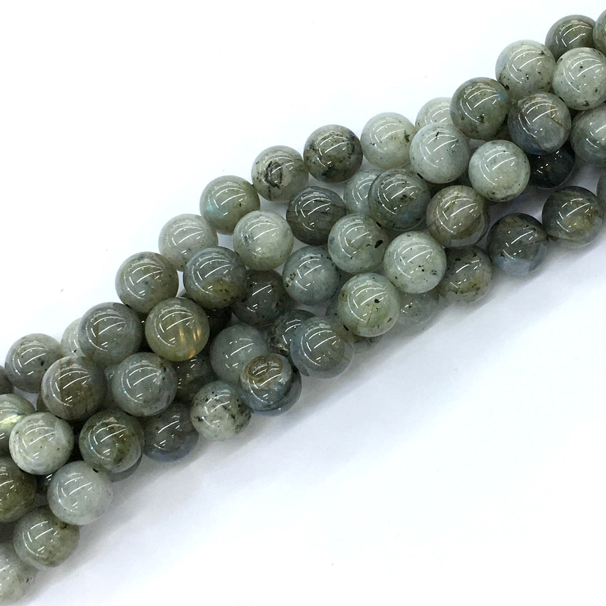 CLB09 Labradorite Gemstone Beads Smooth Round 10mm 15.5" Strand