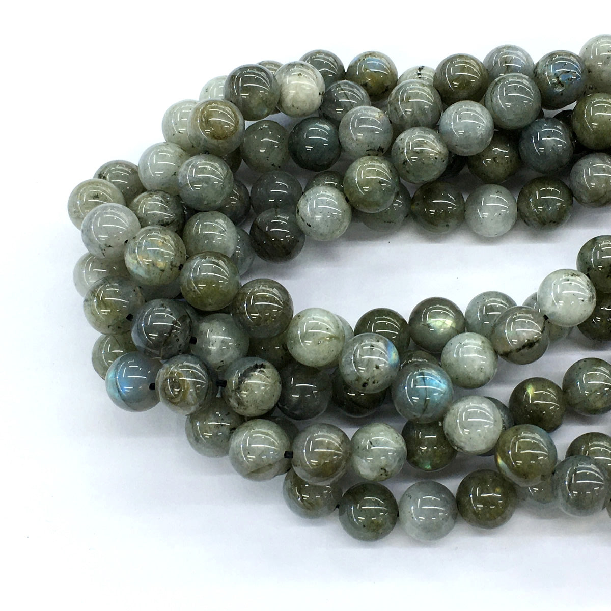 CLB09 Labradorite Gemstone Beads Smooth Round 10mm 15.5" Strand