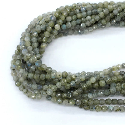 CLB15 Labradorite Gemstone Beads Faceted Round 4mm 15.5" Strand