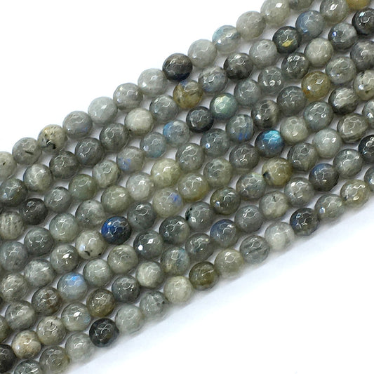 CLB16 Labradorite Gemstone Beads Faceted Round 6mm 15.5" Strand