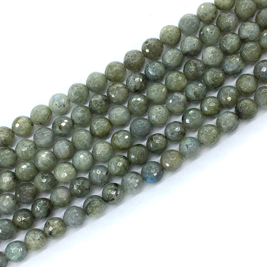 CLB17 Labradorite Gemstone Beads Faceted Round 8mm 15.5" Strand