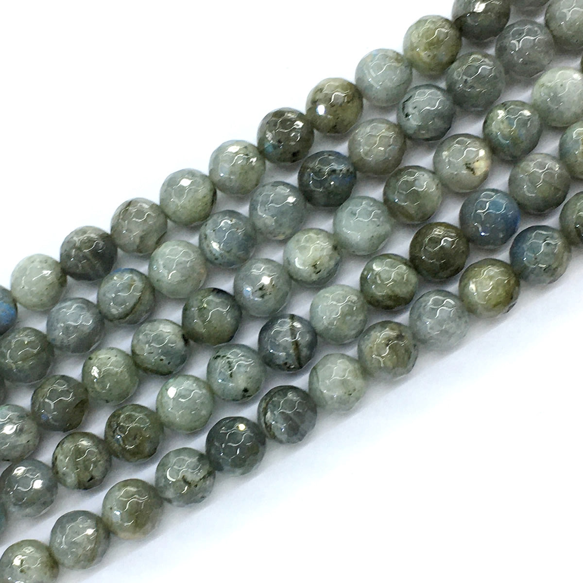 CLB18 Labradorite Gemstone Beads Faceted Round 10mm 15.5" Strand