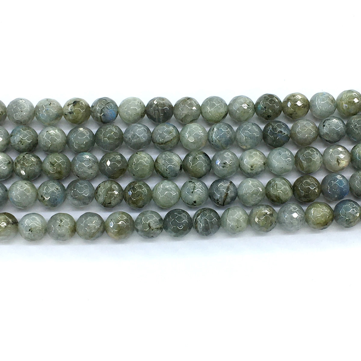 CLB18 Labradorite Gemstone Beads Faceted Round 10mm 15.5" Strand