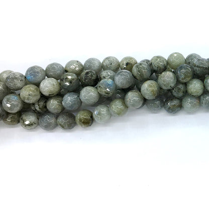 CLB18 Labradorite Gemstone Beads Faceted Round 10mm 15.5" Strand