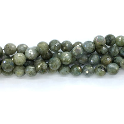 CLB19 Labradorite Gemstone Beads Faceted Round 12mm 15.5" Strand