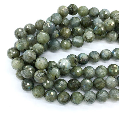 CLB19 Labradorite Gemstone Beads Faceted Round 12mm 15.5" Strand