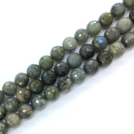 CLB20 Labradorite Gemstone Beads Faceted Round 14mm 15.5" Strand