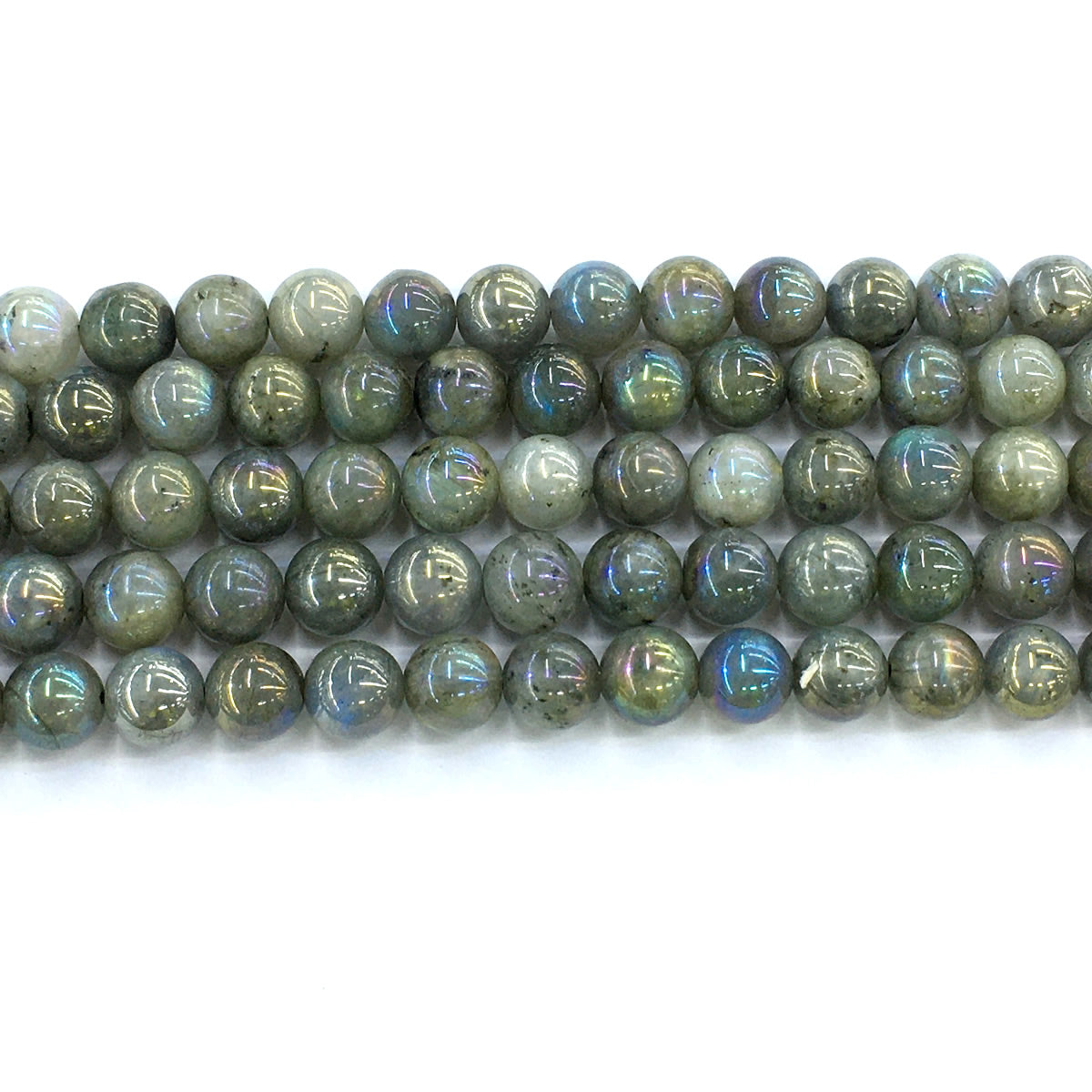 CLB26 Labradorite Beads AB-Color Electroplated Smooth Round 10mm 15.5" Strand