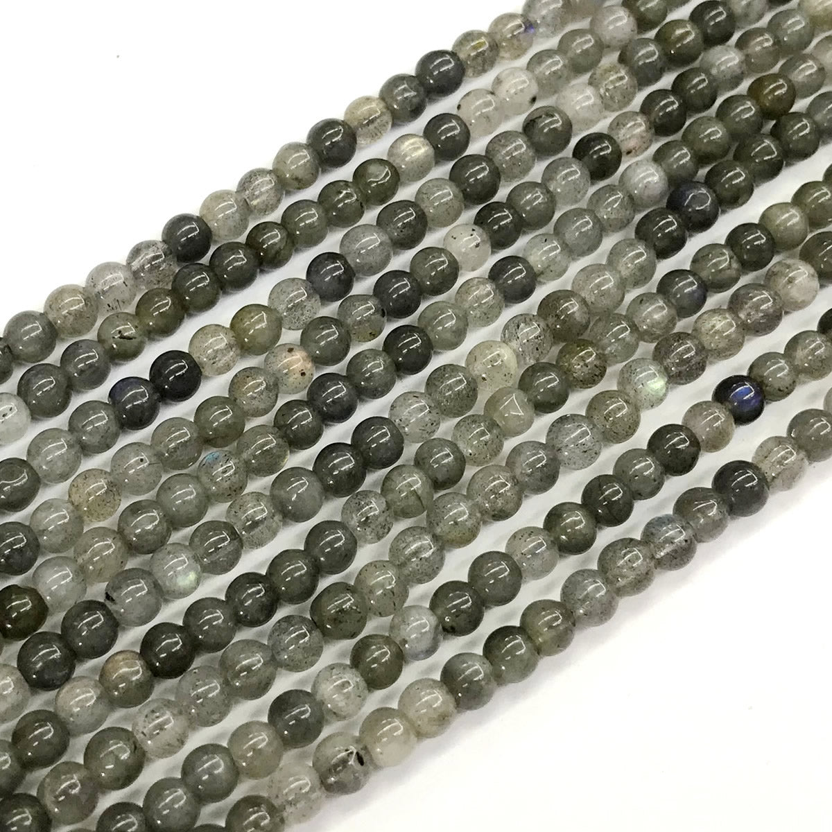 CLB40 Labradorite Gemstone Beads Smooth Round 4mm 15.5" Strand