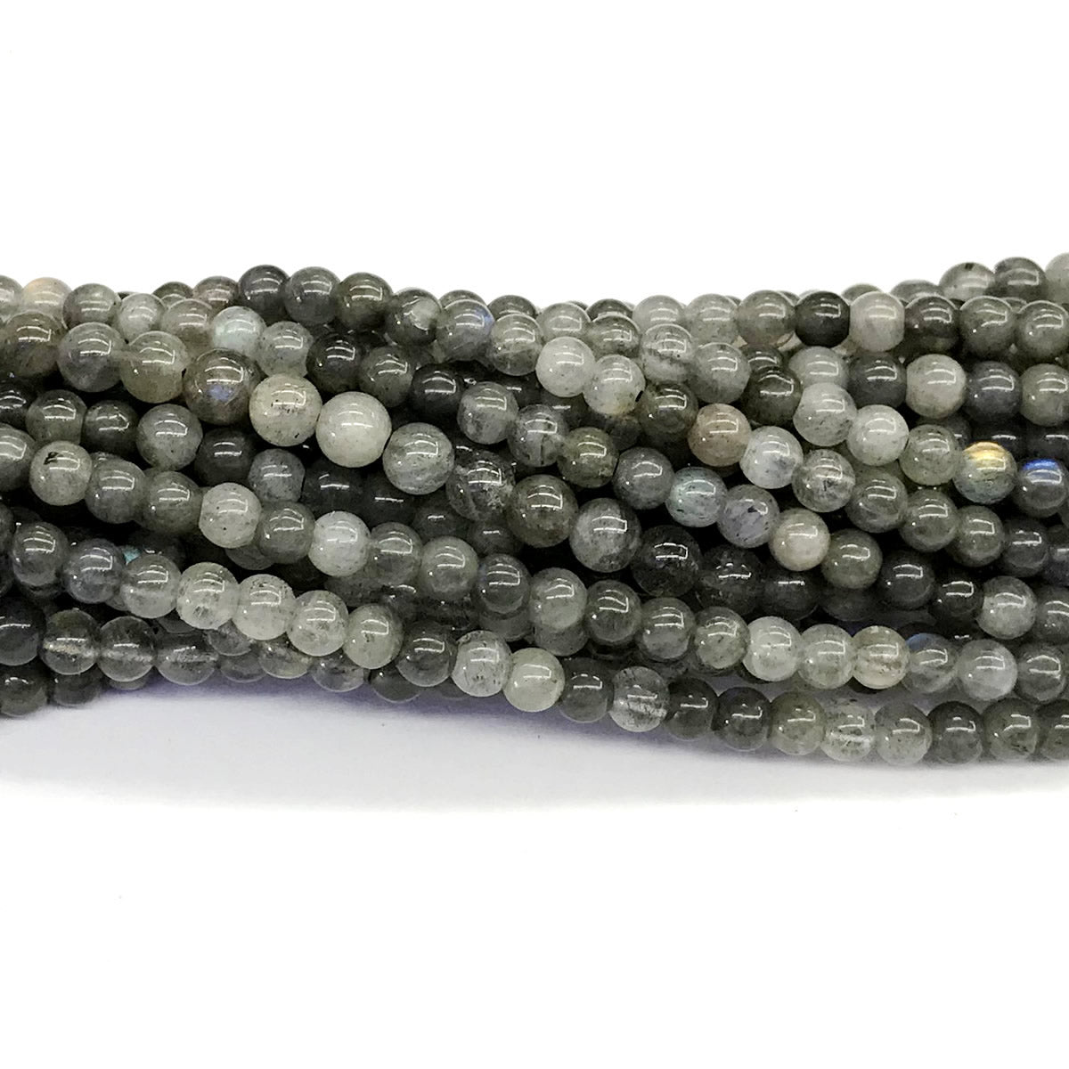 CLB40 Labradorite Gemstone Beads Smooth Round 4mm 15.5" Strand