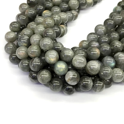 CLB43 Labradorite Gemstone Beads Smooth Round 10mm 15.5" Strand