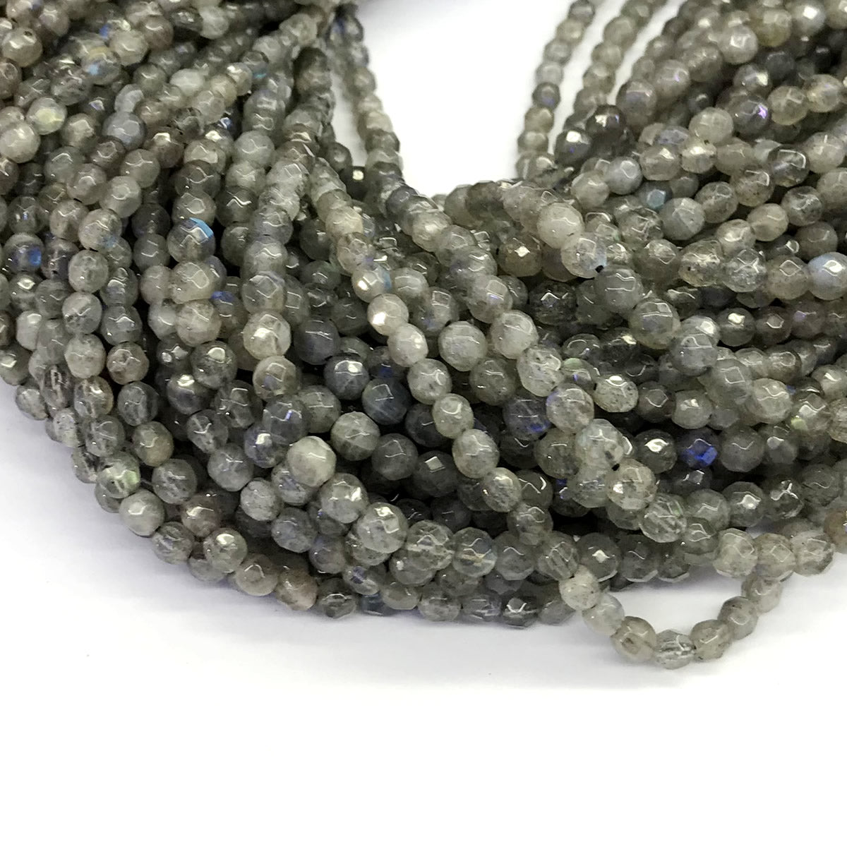 CLB48 Labradorite Gemstone Beads Faceted Round 4mm 15.5" Strand