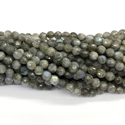 CLB49 Labradorite Gemstone Beads Faceted Round 6mm 15.5" Strand