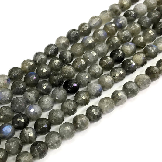 CLB50 Labradorite Gemstone Beads Faceted Round 8mm 15.5" Strand