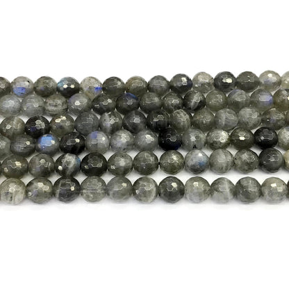 CLB50 Labradorite Gemstone Beads Faceted Round 8mm 15.5" Strand