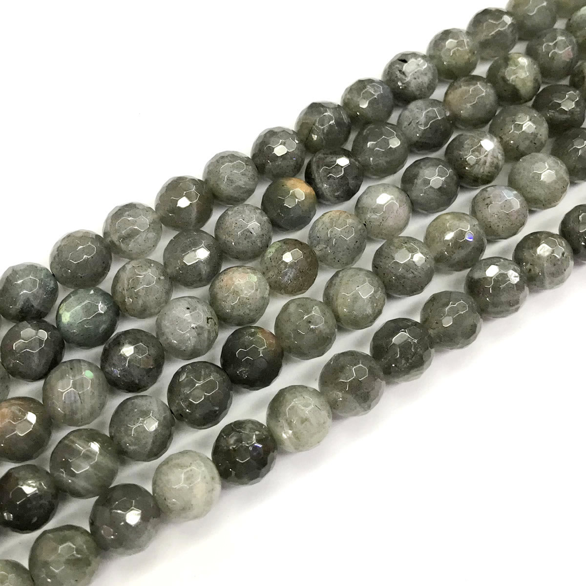 CLB51 Labradorite Gemstone Beads Faceted Round 10mm 15.5" Strand