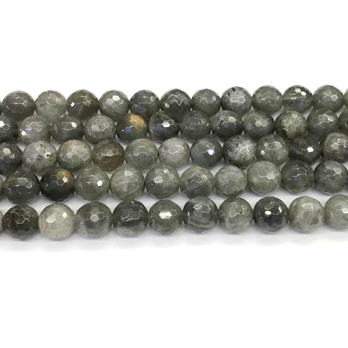 CLB51 Labradorite Gemstone Beads Faceted Round 10mm 15.5" Strand