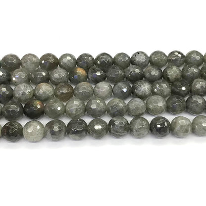 CLB51 Labradorite Gemstone Beads Faceted Round 10mm 15.5" Strand