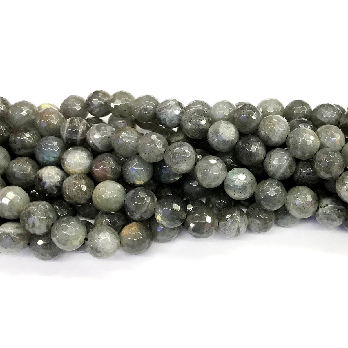 CLB51 Labradorite Gemstone Beads Faceted Round 10mm 15.5" Strand