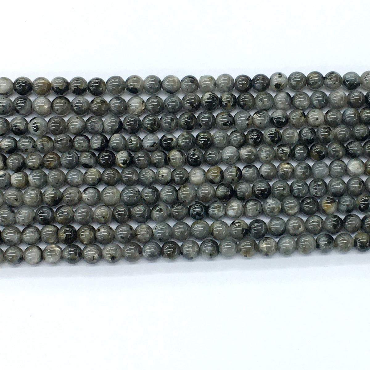 CLB55 Black Labradorite Beads Smooth Round 4mm 15.5" Strand