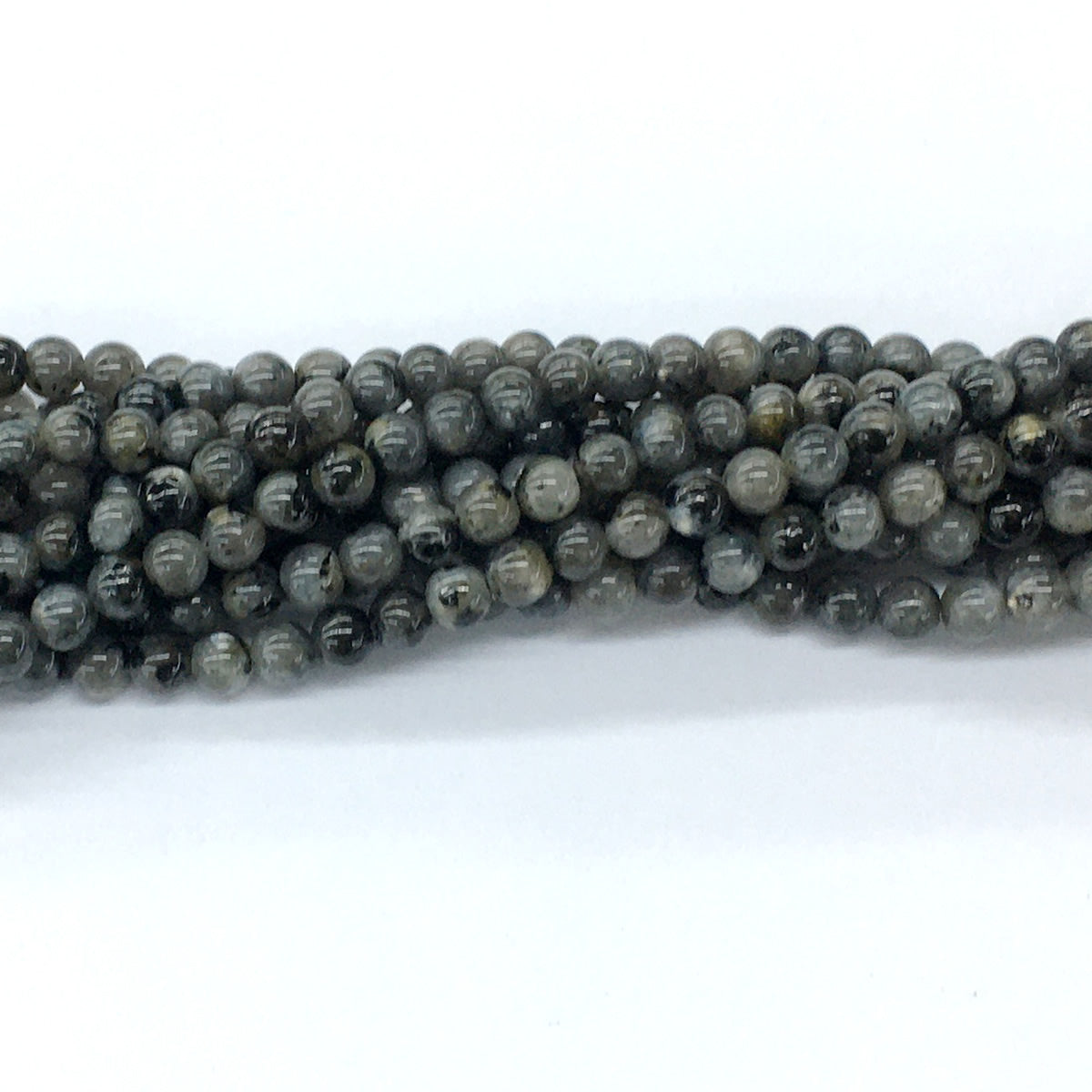 CLB55 Black Labradorite Beads Smooth Round 4mm 15.5" Strand