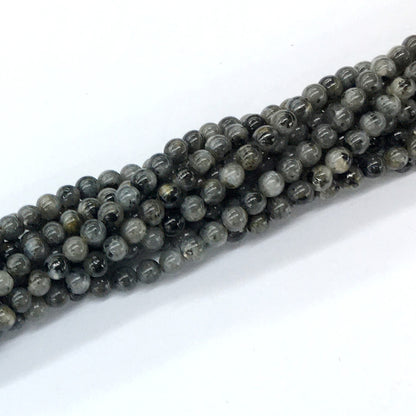 CLB55 Black Labradorite Beads Smooth Round 4mm 15.5" Strand