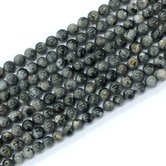 CLB56 Black Labradorite Beads Smooth Round 6mm 15.5" Strand