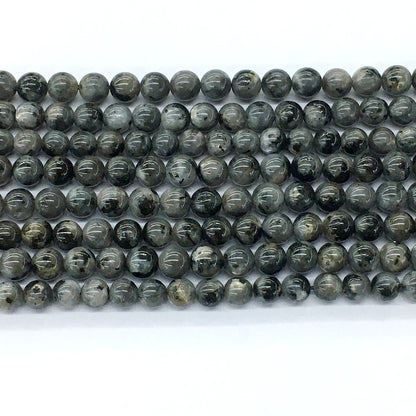 CLB56 Black Labradorite Beads Smooth Round 6mm 15.5" Strand