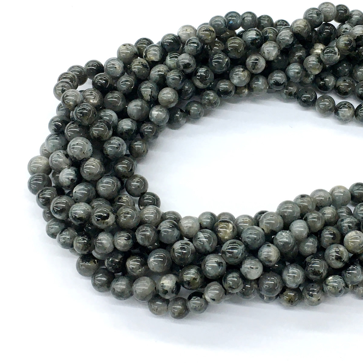 CLB56 Black Labradorite Beads Smooth Round 6mm 15.5" Strand