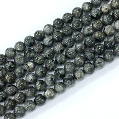 CLB57 Black Labradorite Beads Smooth Round 8mm 15.5" Strand