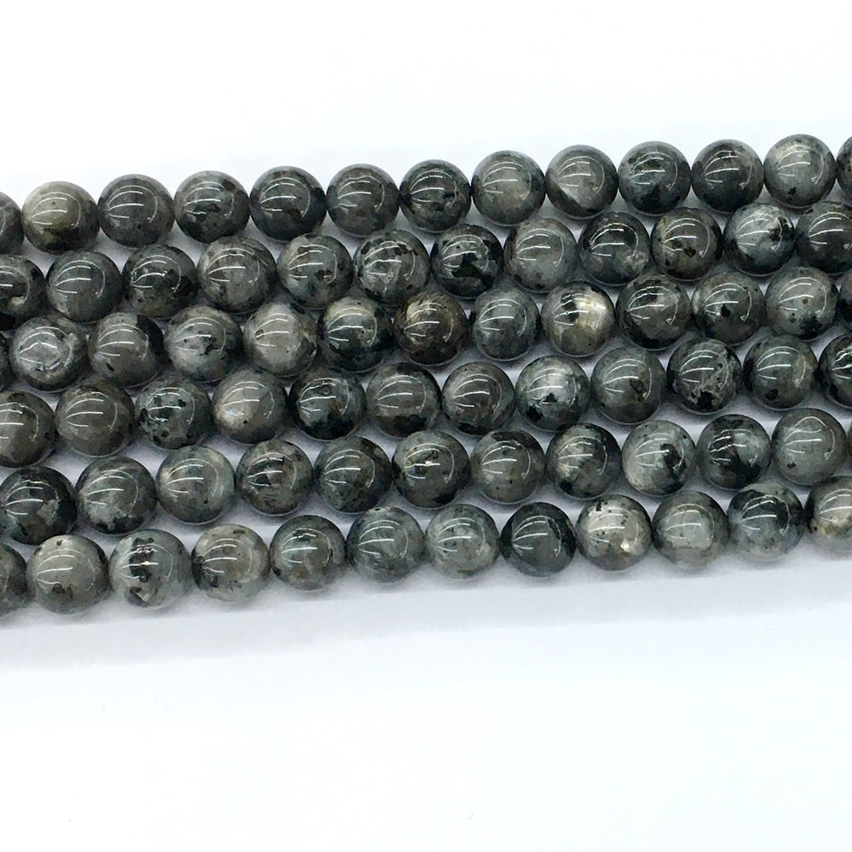 CLB57 Black Labradorite Beads Smooth Round 8mm 15.5" Strand